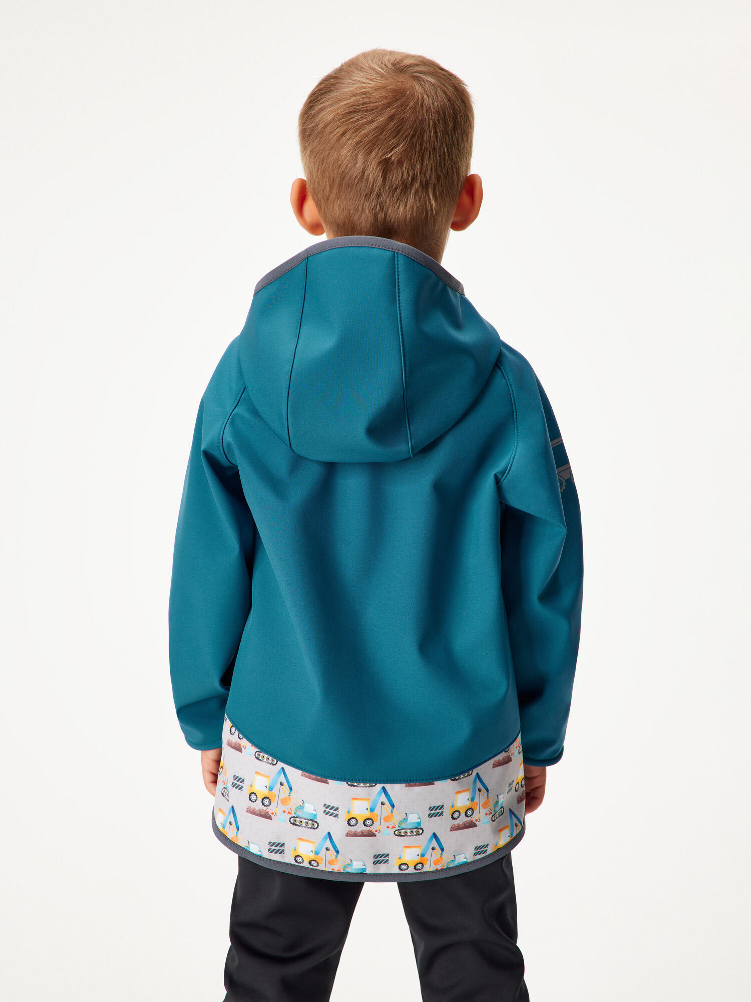 Softshell-Jacke mit Fleece für Kinder Basic, Kobalt, Bagger 3/7