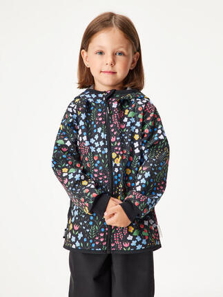 Softshell-Jacke mit Fleece für Kinder Basic, Schwarz, Garten