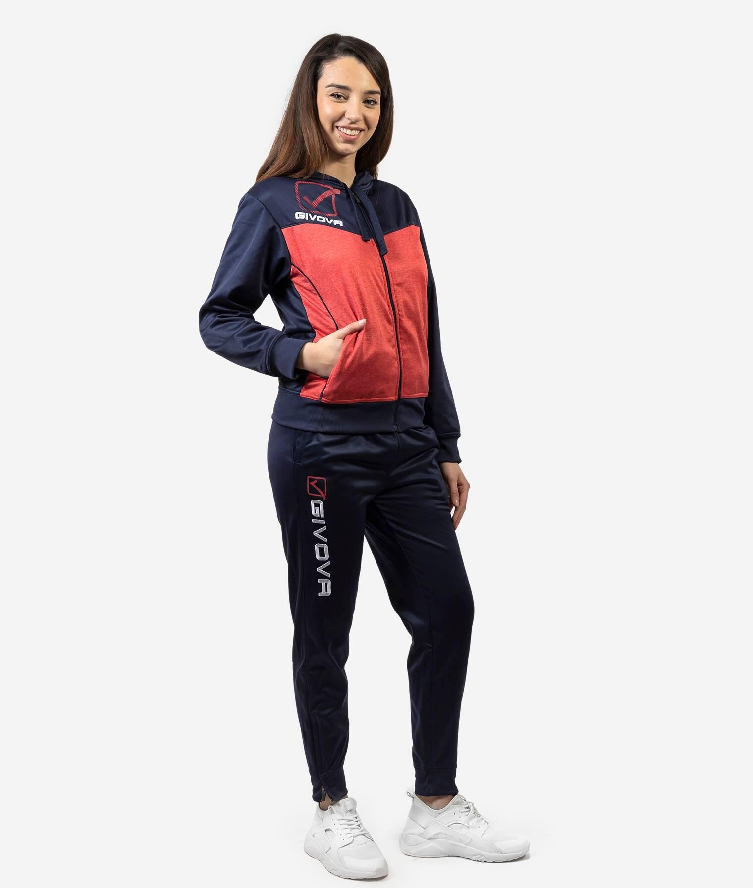 TUTA complete donna ( acetato-poliestere) givova blu/rosso melange 3/4