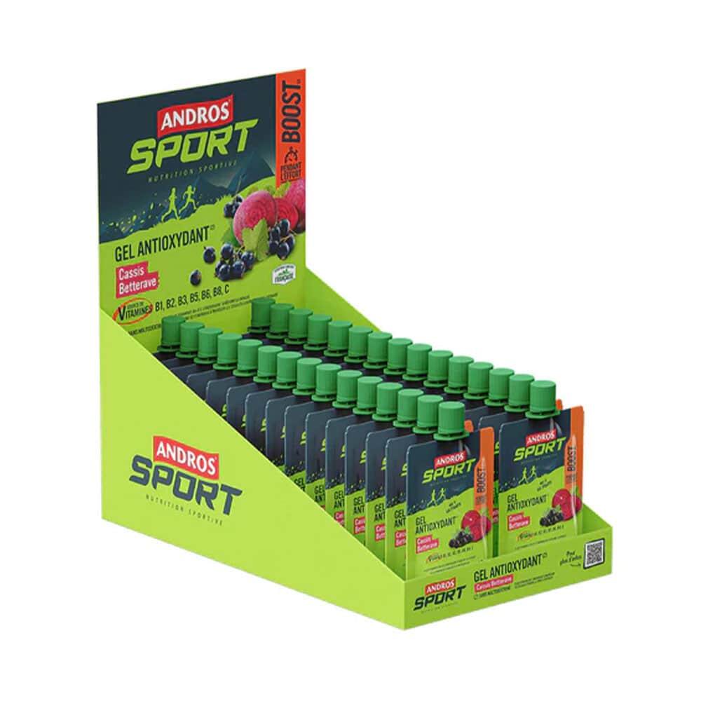 ANDROS SPORT Energiegels - Antioxidant Gels (30x40g) - Zwarte Bes Rode Biet