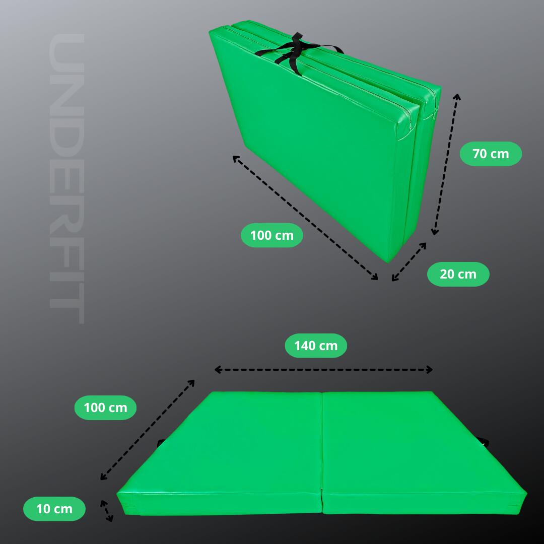 Materac asekuracyjny składany UNDERFIT 140 x 100 x 10 cm zielony 5/8