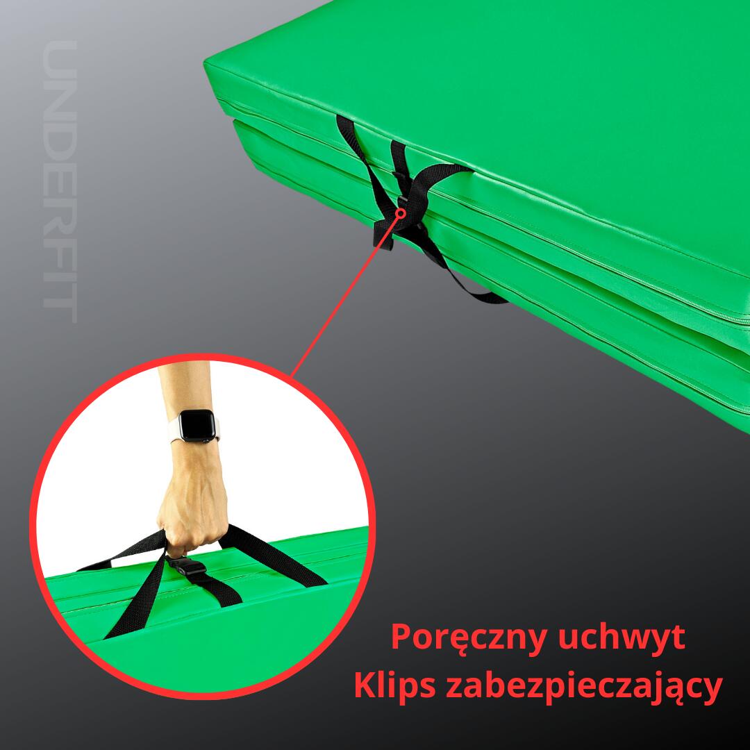 Materac asekuracyjny składany UNDERFIT 140 x 100 x 10 cm zielony 6/8