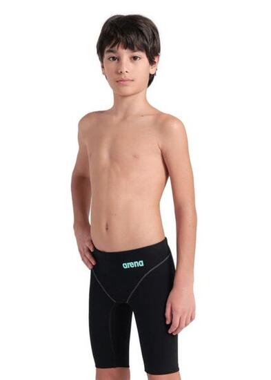 Bañador jammer Arena Powerskin Impulso para niño, color negro y verde azulado,