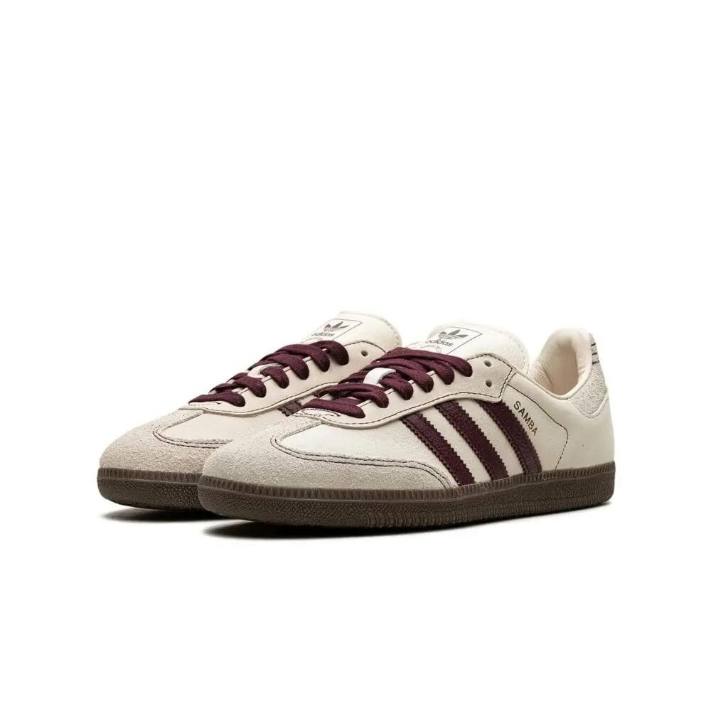 chaussures Adidas Samba OG Wonder White Maroon 1/4