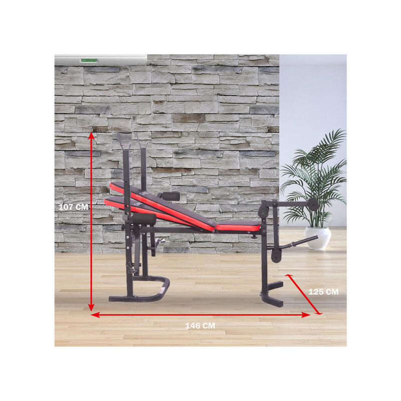 Banc de musculation multi-positions réglable et inclinable - CARE- CB-320