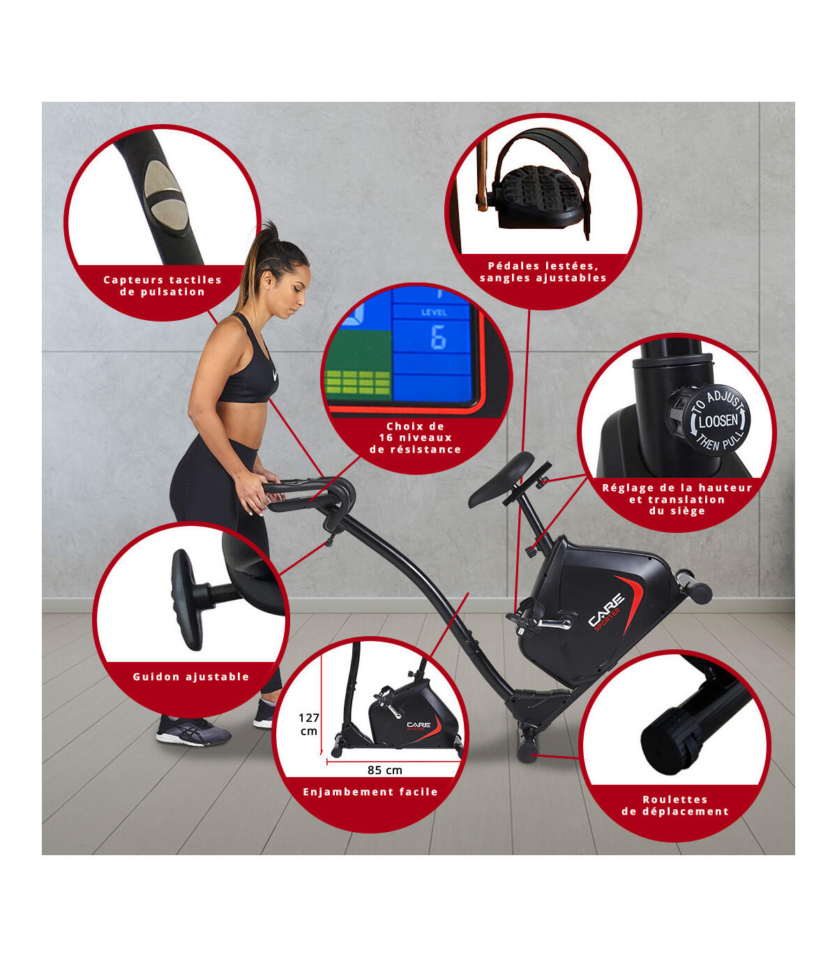 Vélo d'appartement - SPORTER 21 programmes 5/5