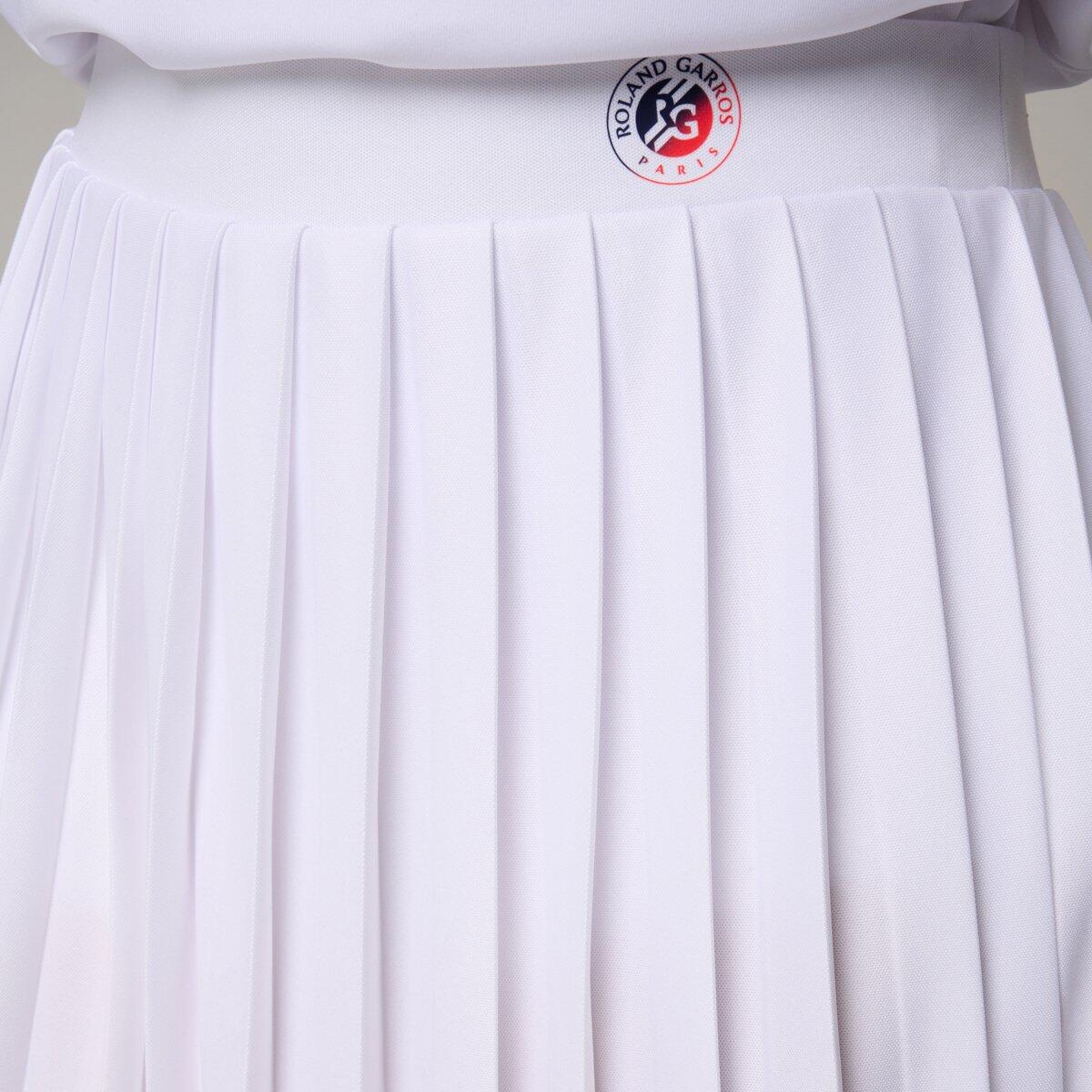 Jupe plissée Tricolore femme Roland-Garros - Blanc 4/5