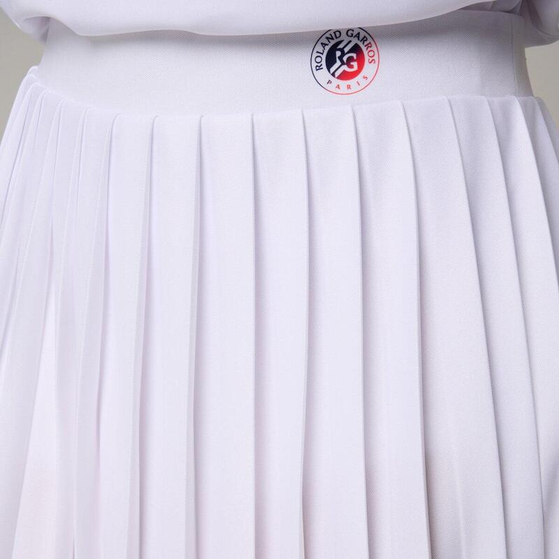 Jupe plissée Tricolore femme Roland-Garros - Blanc