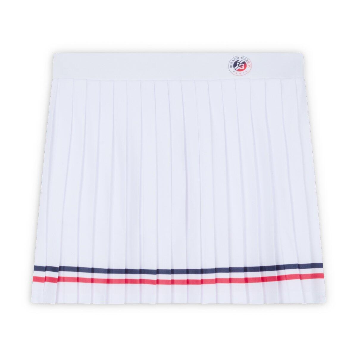 Jupe plissée Tricolore femme Roland-Garros - Blanc 5/5
