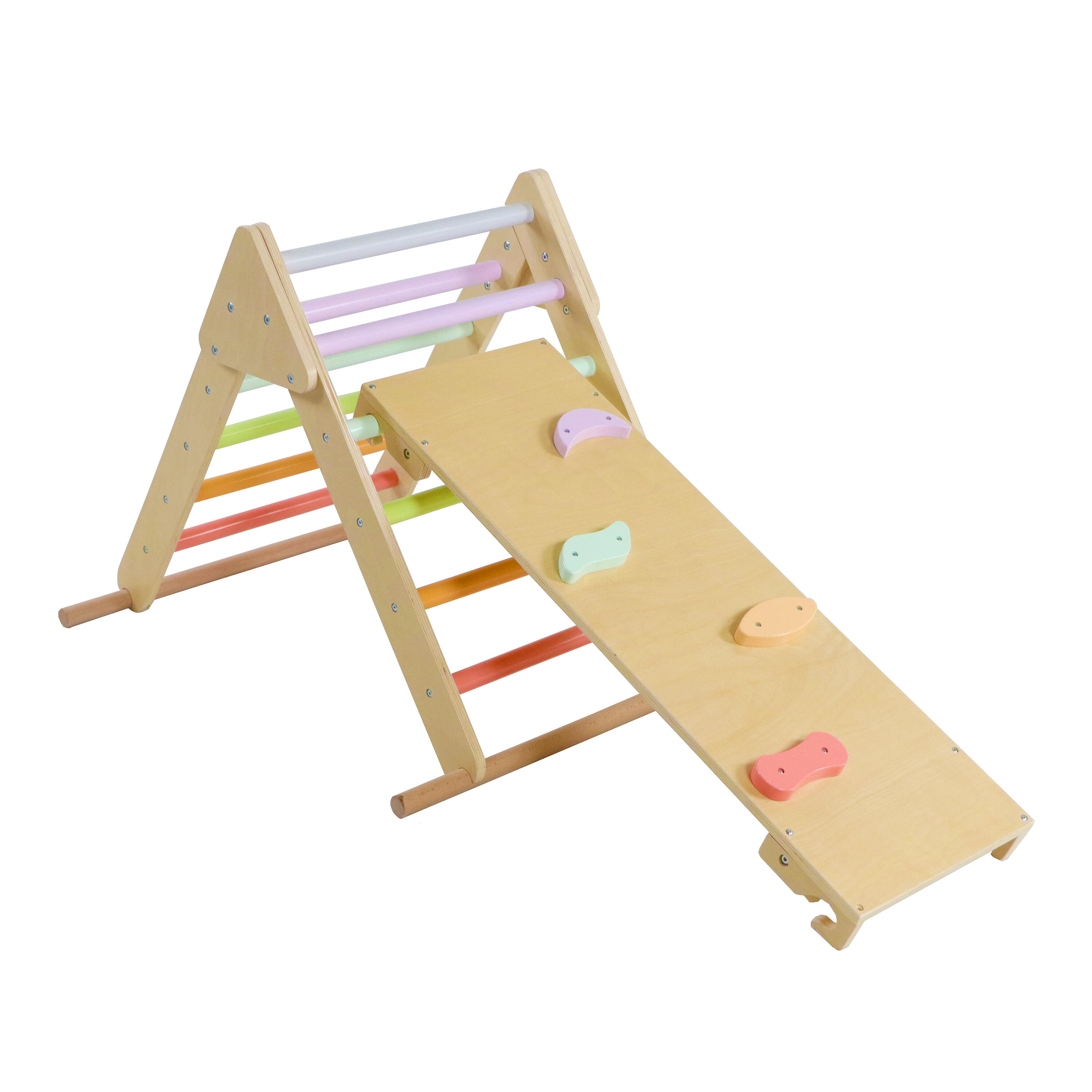 Triangolo da arrampicata in legno pastello | Giocattoli Montessori 5/7