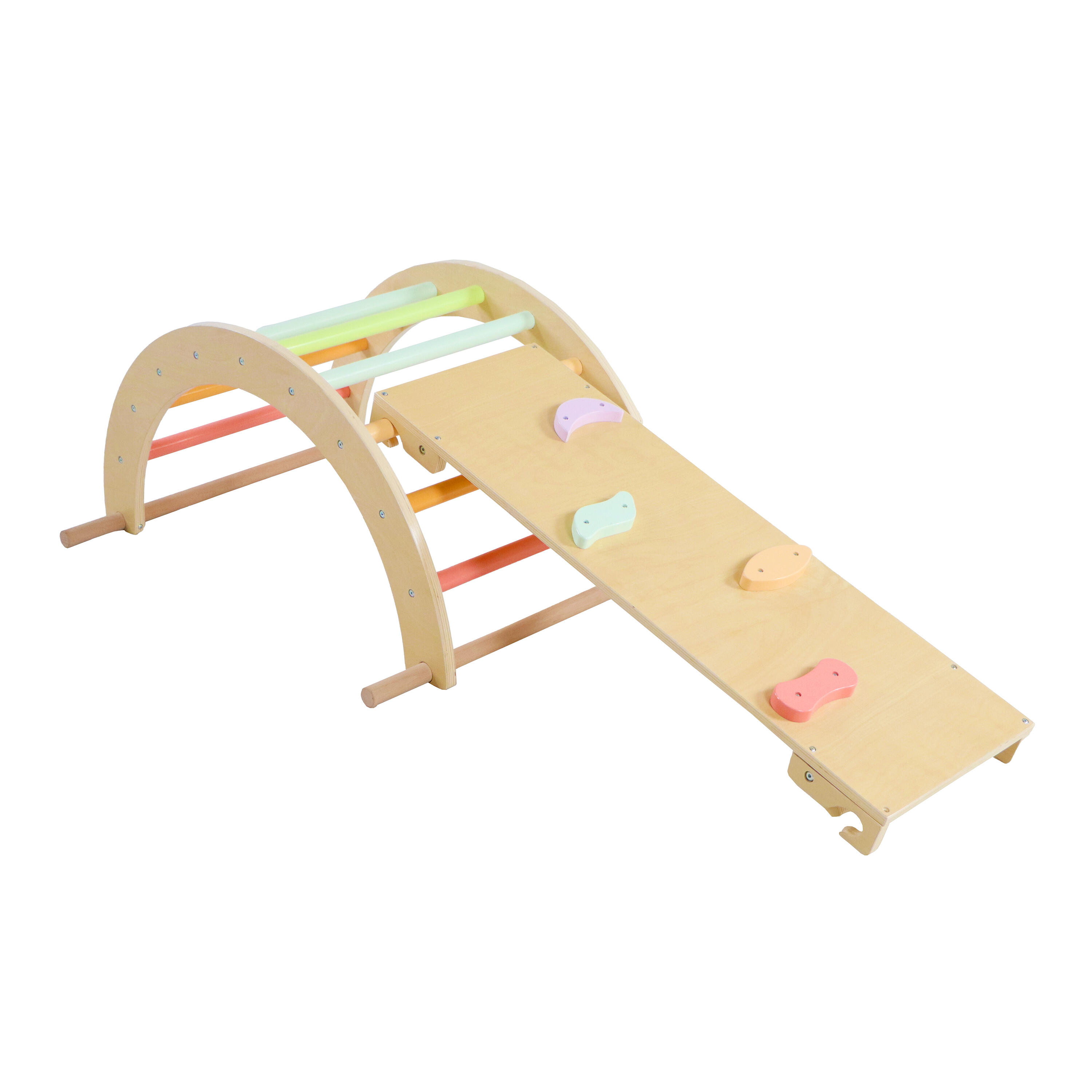 Triangolo da arrampicata in legno pastello | Giocattoli Montessori 6/7