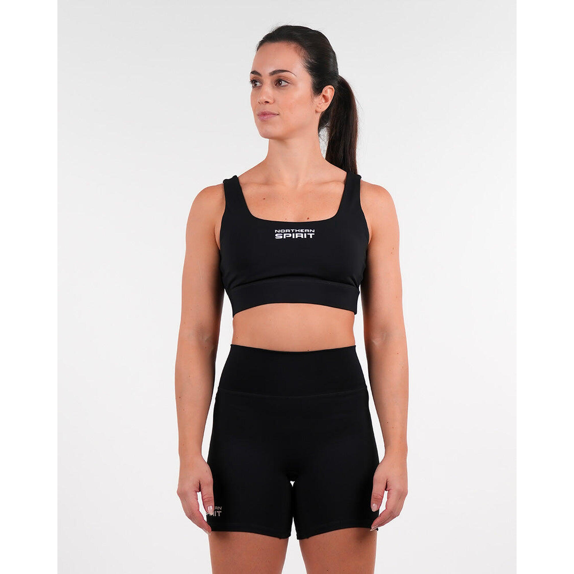 Northern Spirit - Ns Lambdi — Soutien-gorge Sport Femme, Maintien Moyen, Bonnets Amovibles - Brassière - Noir - Decathlon