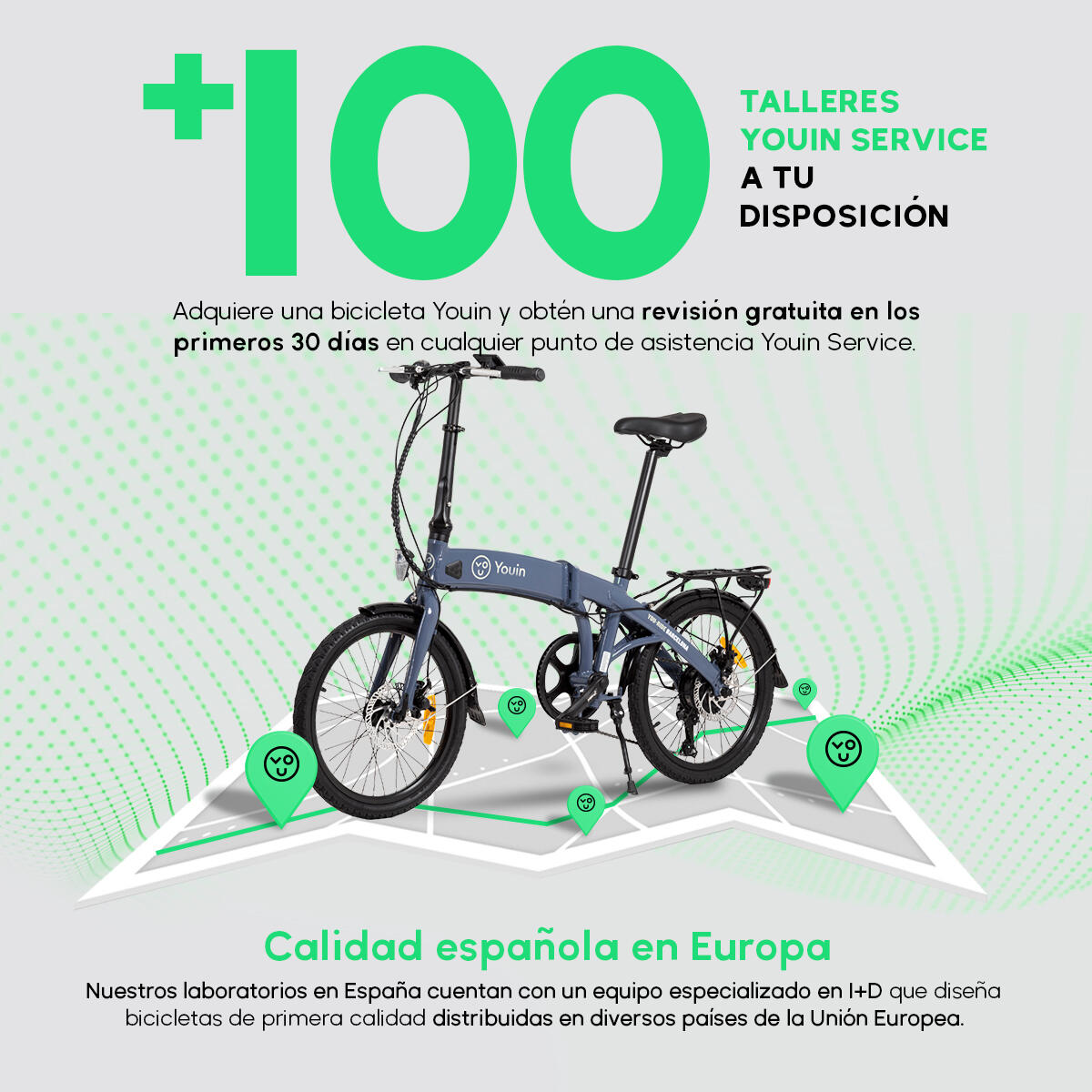 Bicicleta Eléctrica Youin Barcelona Urbana, Plegable  Frenos de Disco 7/7