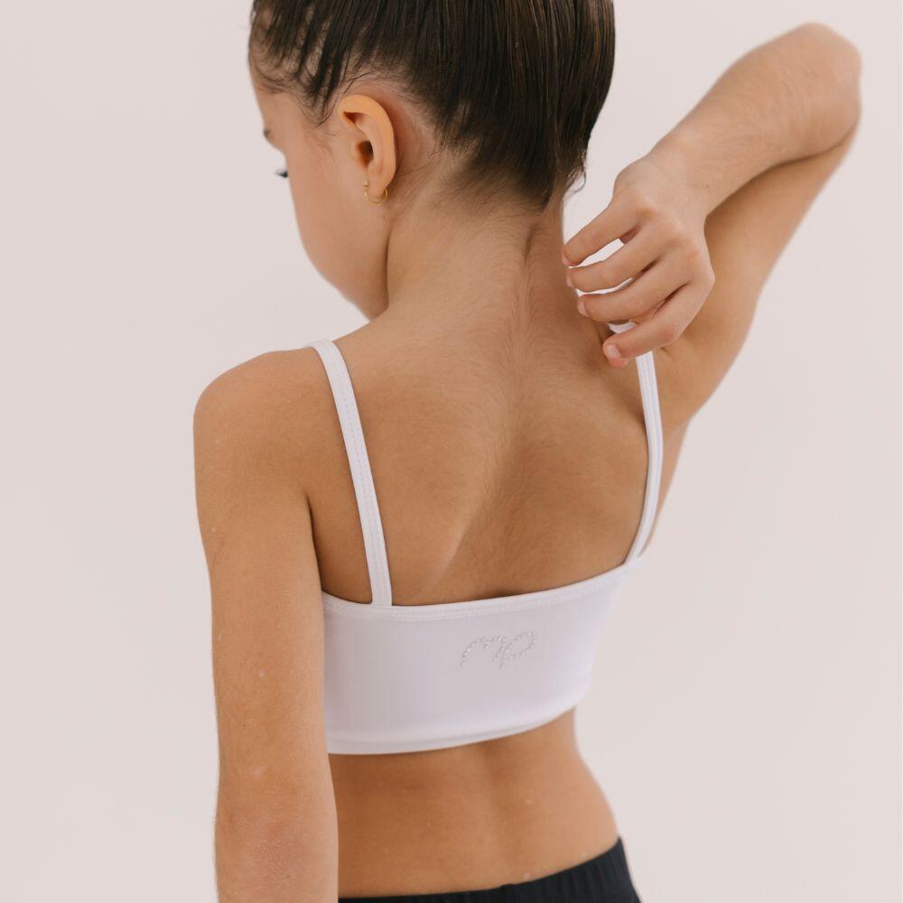 Top de Gymnastique Basic Blanc Enfant 4/4