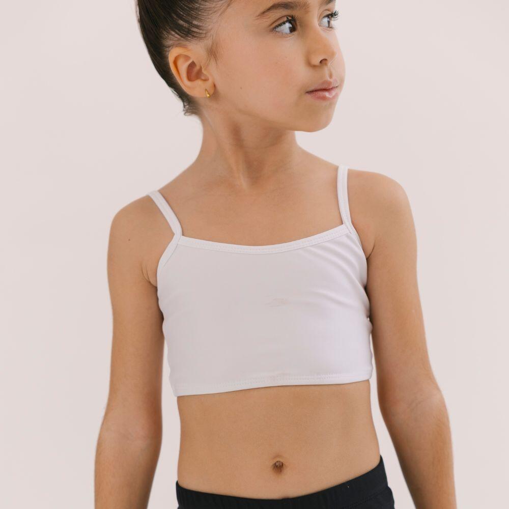 Top de Gymnastique Basic Blanc Enfant 2/4