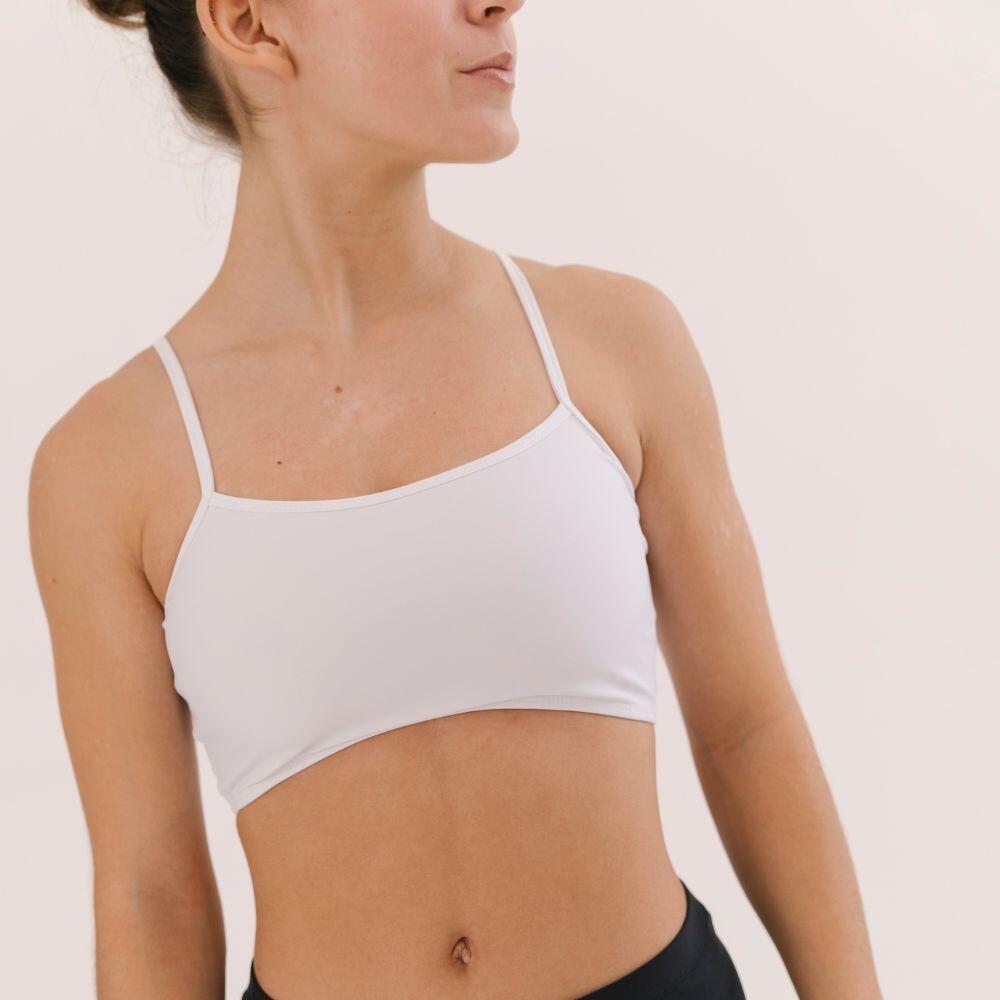 Top de Gymnastique Basic Blanc Femme 2/4