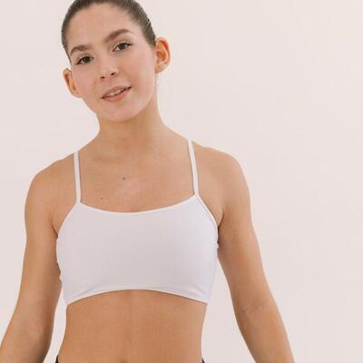 Top da ginnastica Basic Donna Bianco