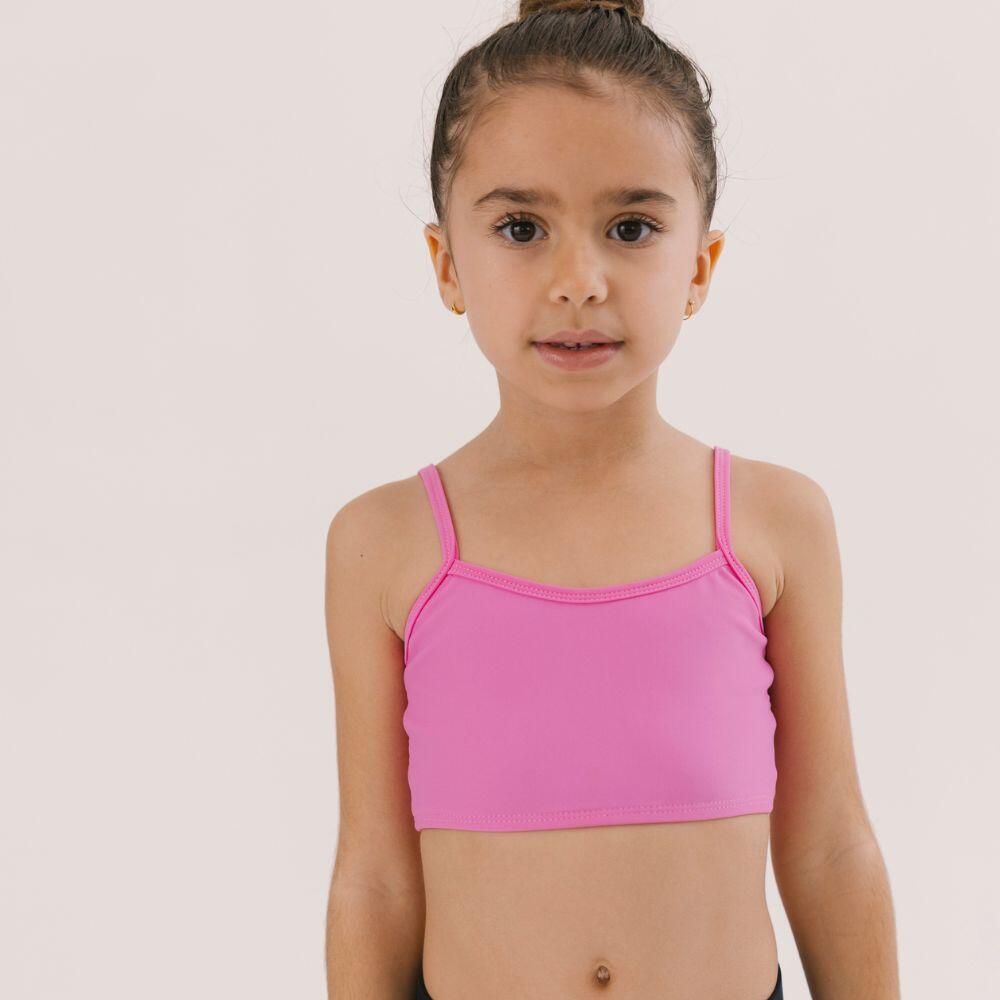 Top de Ginástica Básico Rosa Menina