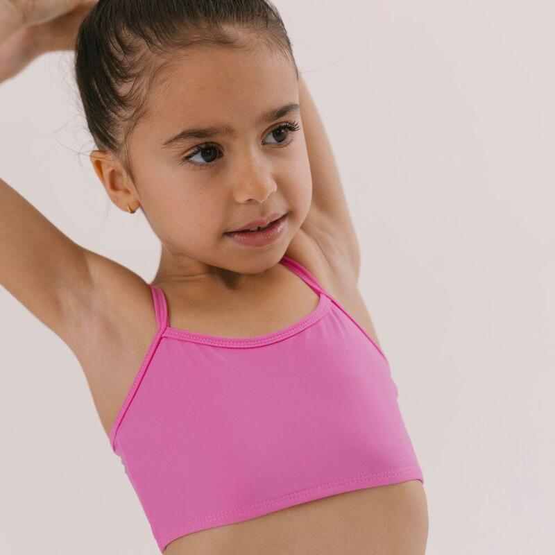 Haut de gymnastique rose basique pour fille