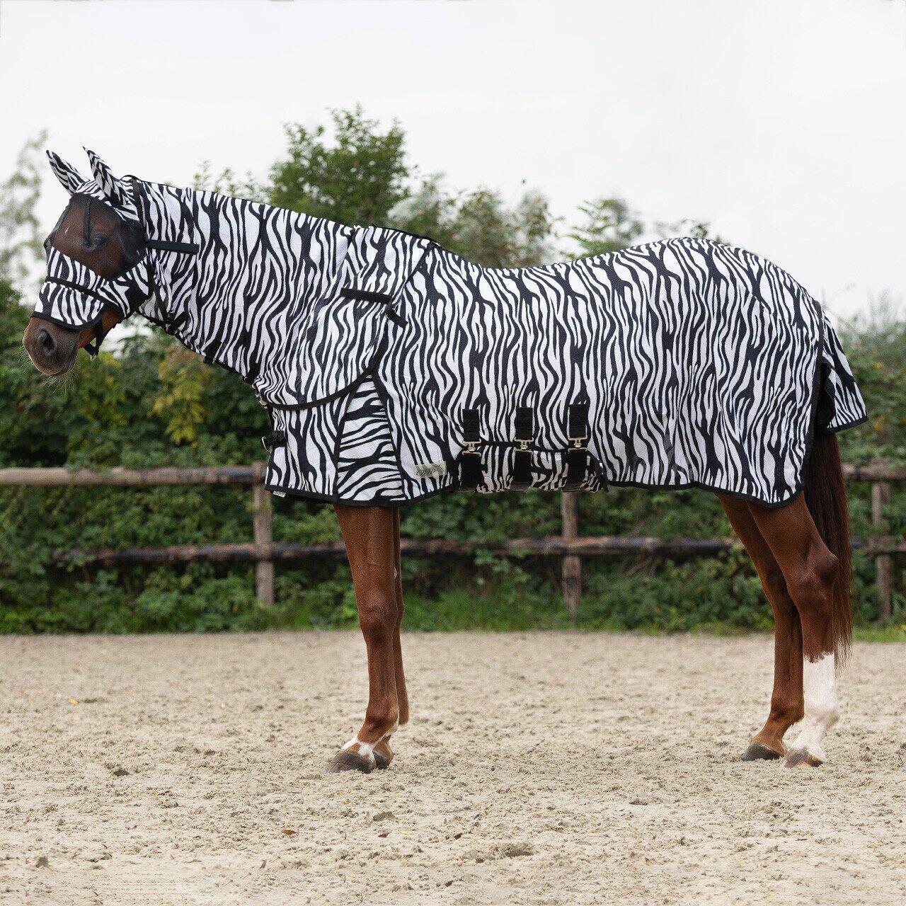 QHP QHP Vliegendeken Met Hals & Masker - Zebra