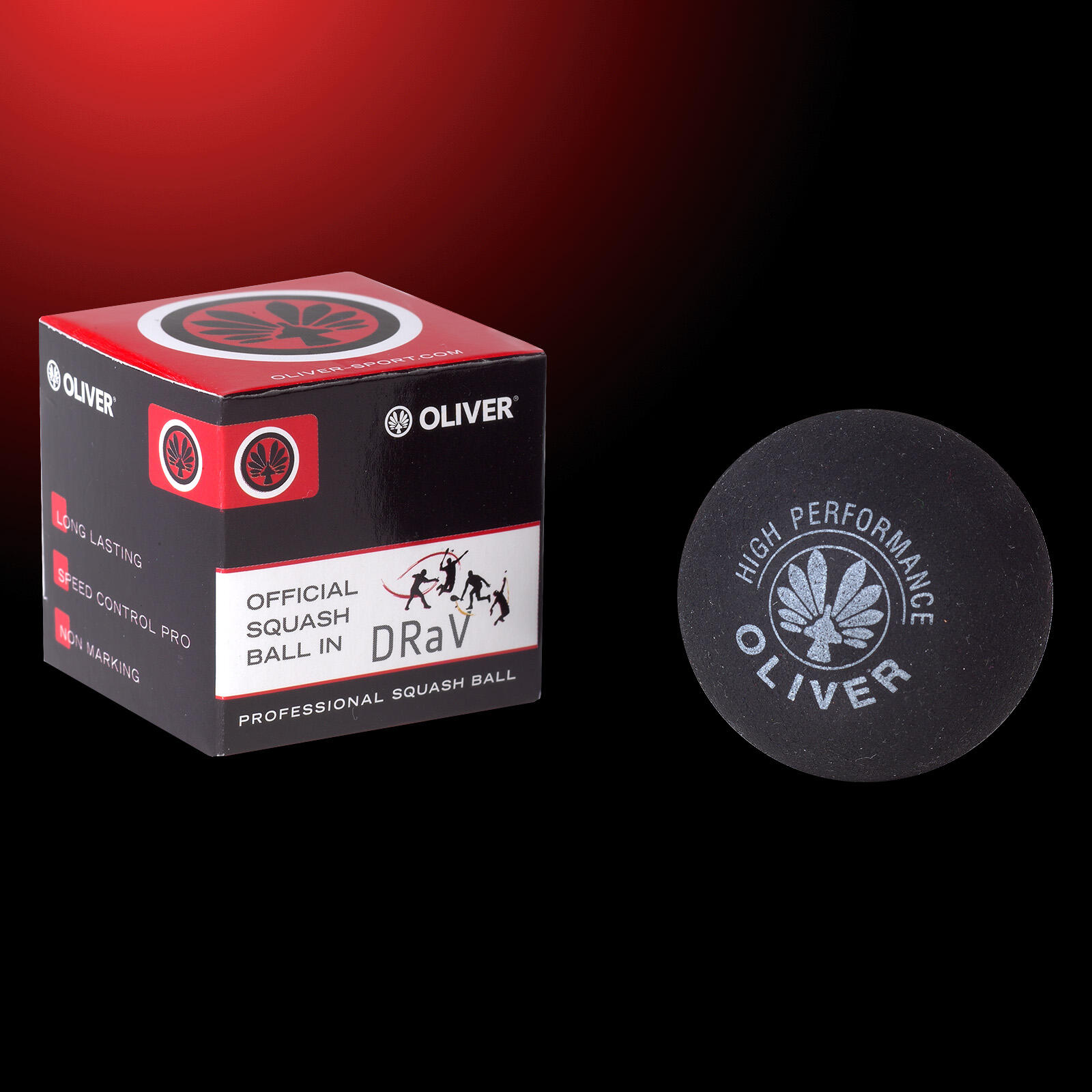 Pelota de squash OLIVER - negro-amarillo 2/2