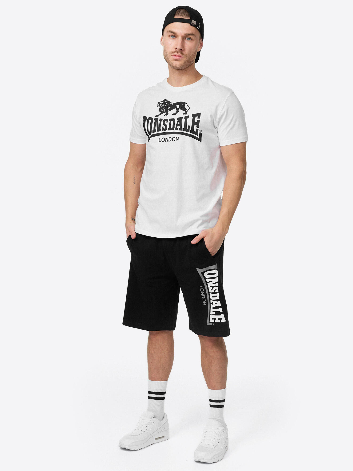 Bermuda e pantaloncini corti da uomo Lonsdale Logo jam Nero 3/6