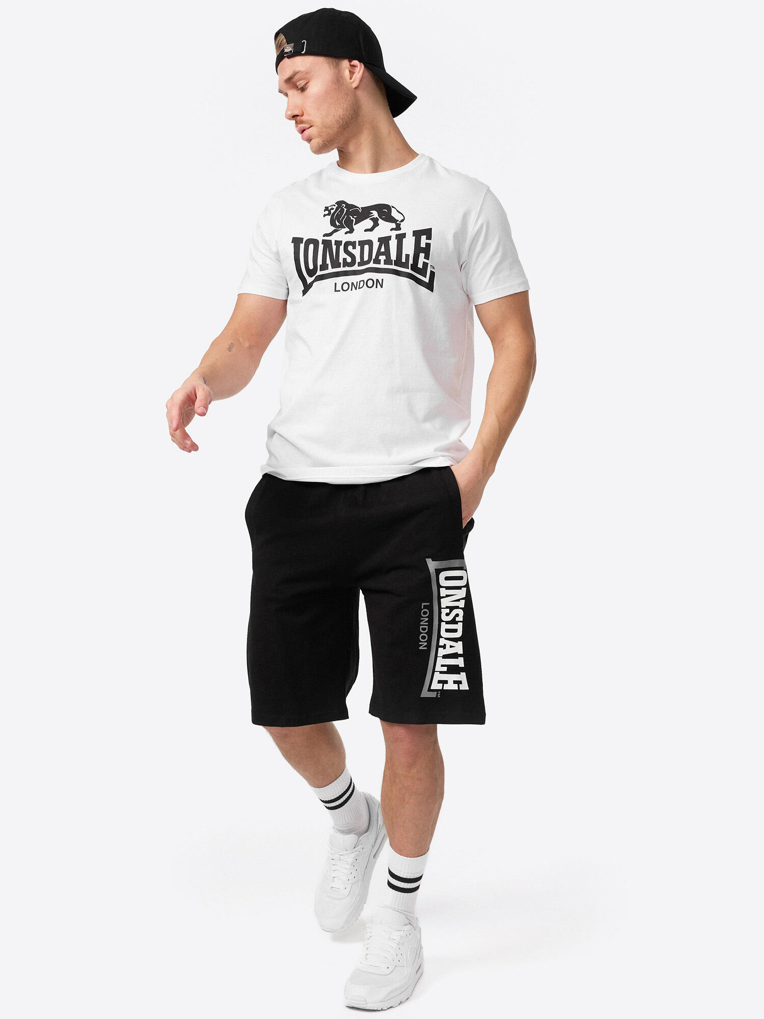 Bermuda e pantaloncini corti da uomo Lonsdale Logo jam Nero 4/6