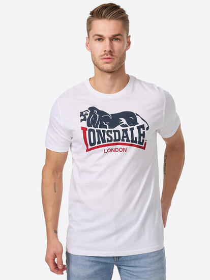 LONSDALE Heren-T-shirt, regular fit dubbelpak LOSCOE