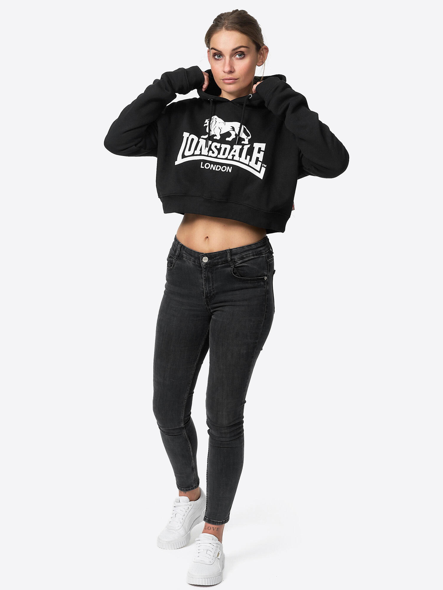 LONSDALE Dames sweatshirt met korte capuchon ROXETH 3/5