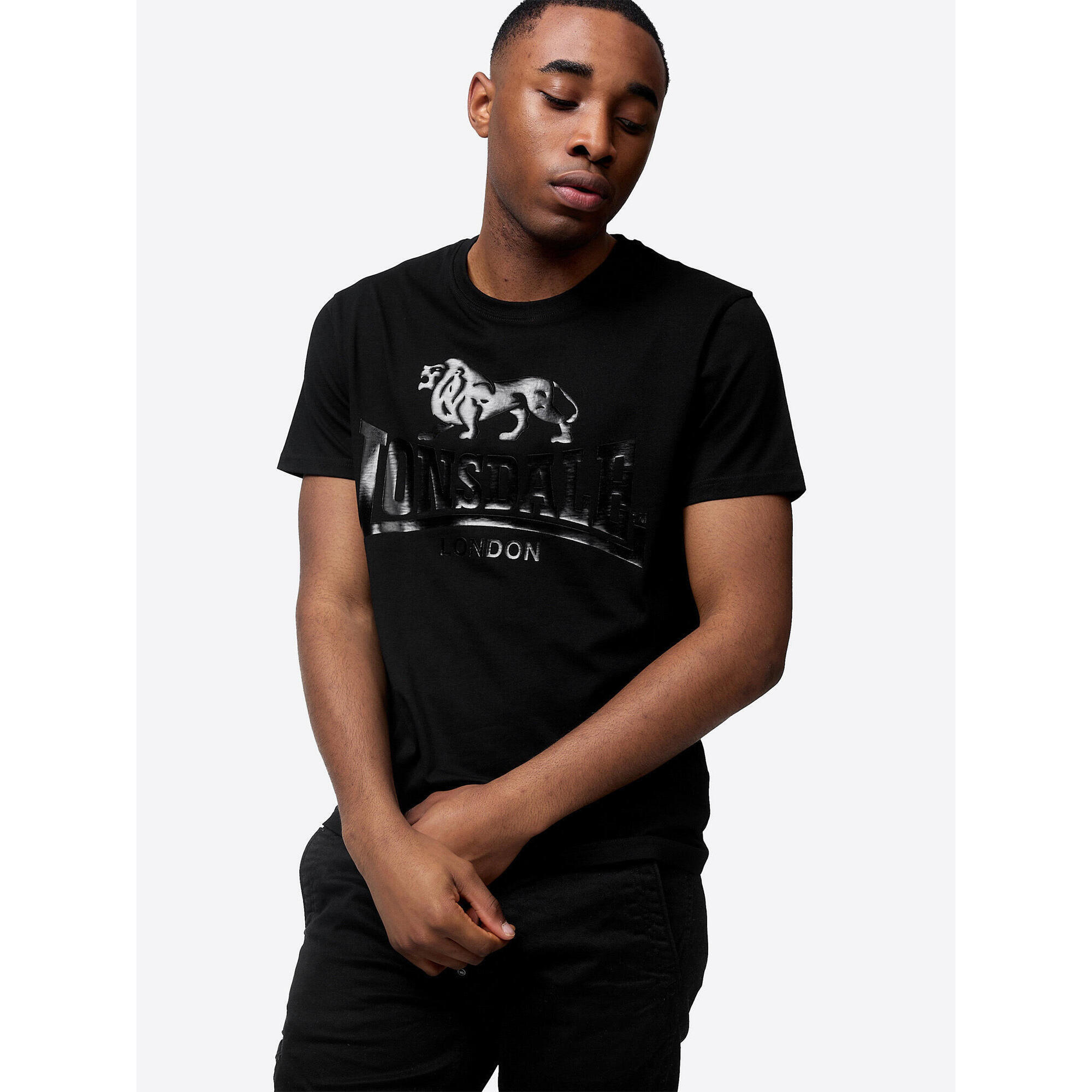 Lonsdale - Lot De 2 T-shirt Coupe Normale Lonsdale Blairmore - T-shirt Manches Courtes - Noir - Decathlon