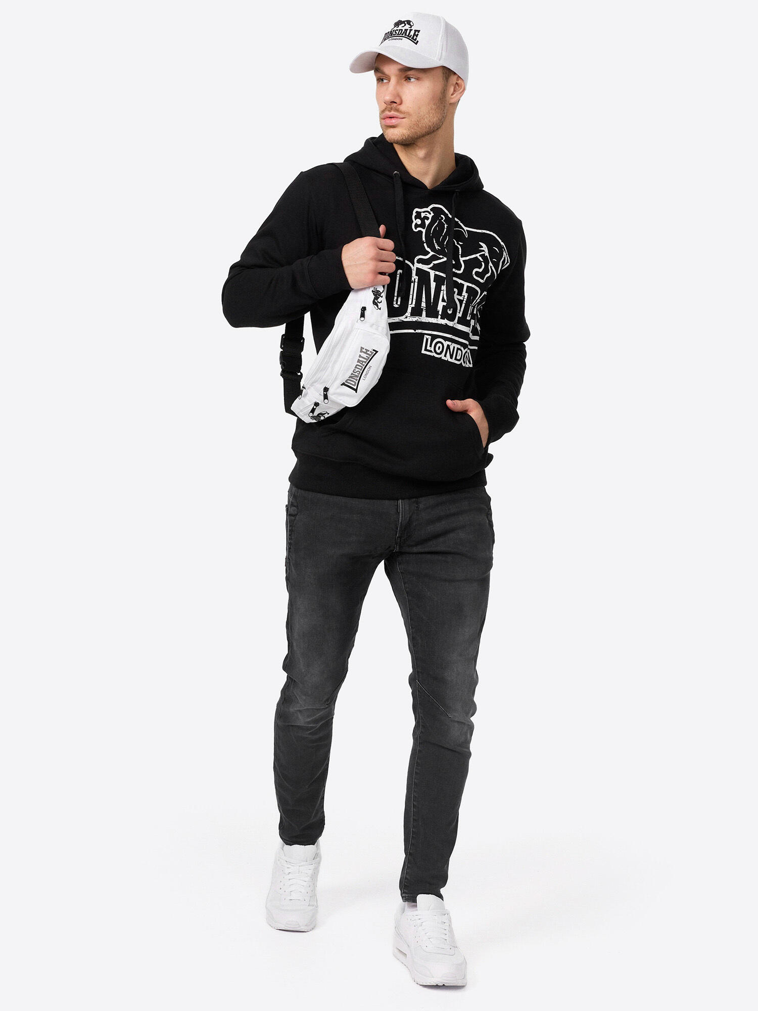 LONSDALE Herren Kapuzensweatshirt schmale Passform TADLEY 3/5