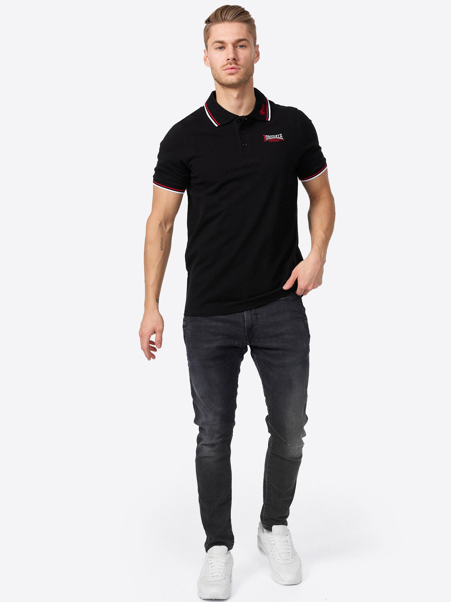 Polo pour homme Lonsdale lion Noir 3/5