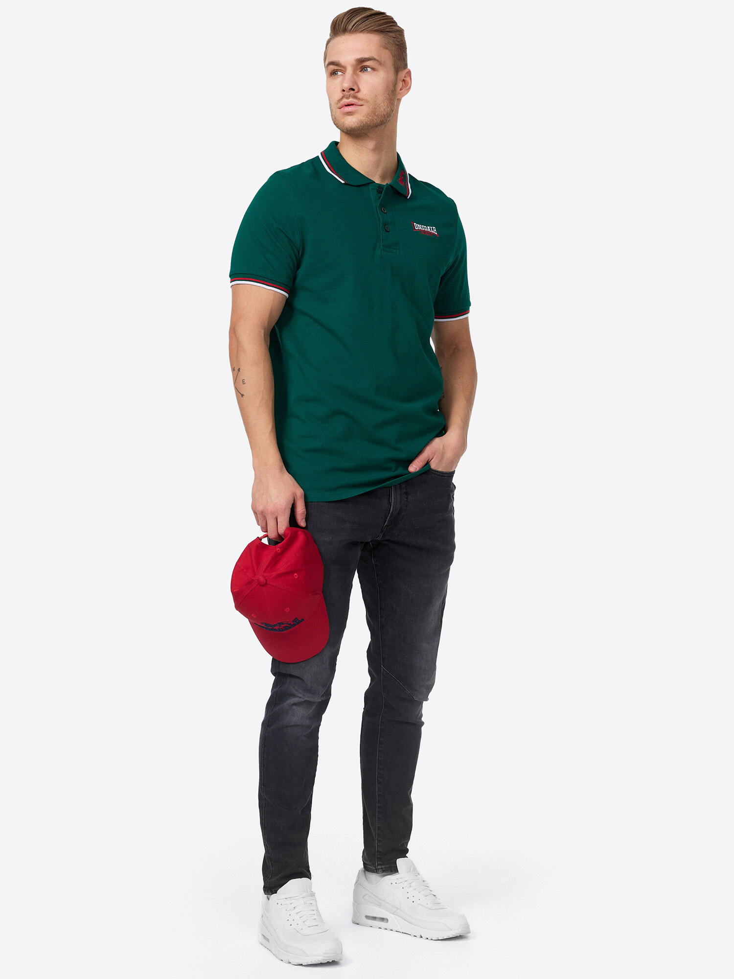 Polo per uomo Lonsdale lion bianco 3/5