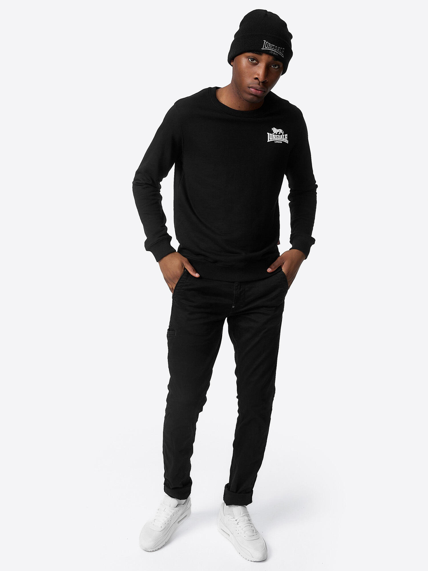 LONSDALE Heren sweatshirt ronde hals slim fit LONGRIDGE 3/5