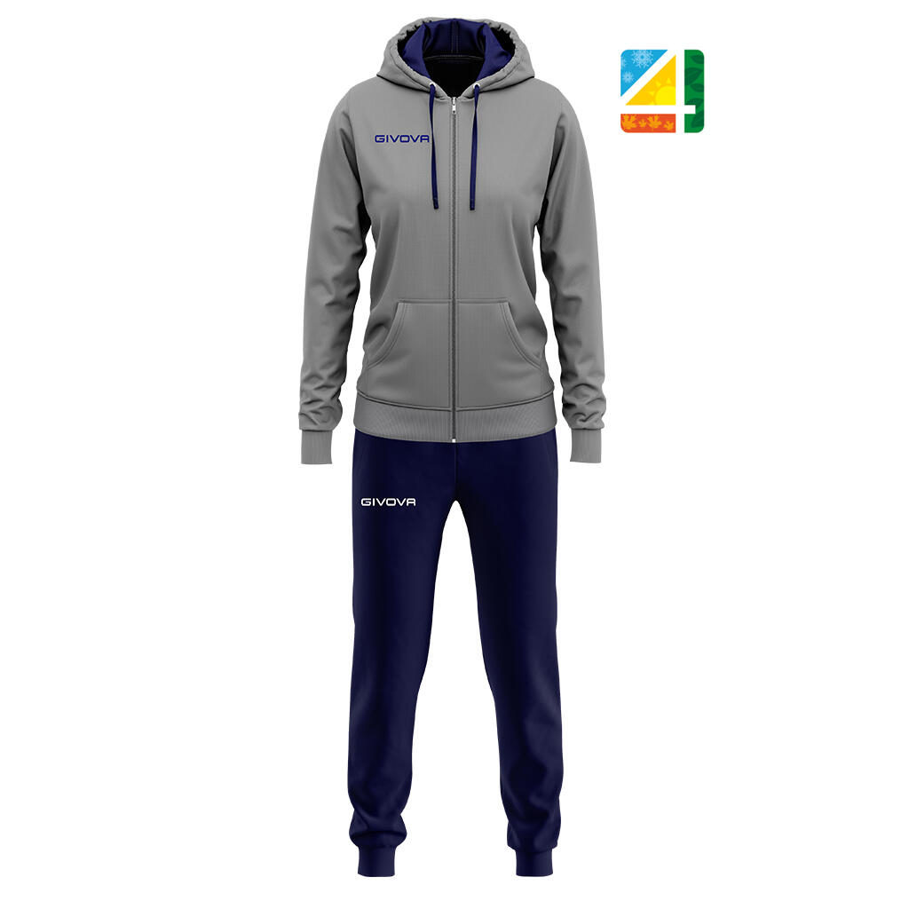 Givova King Donna Tracksuit Ladies Gray-Blauw M