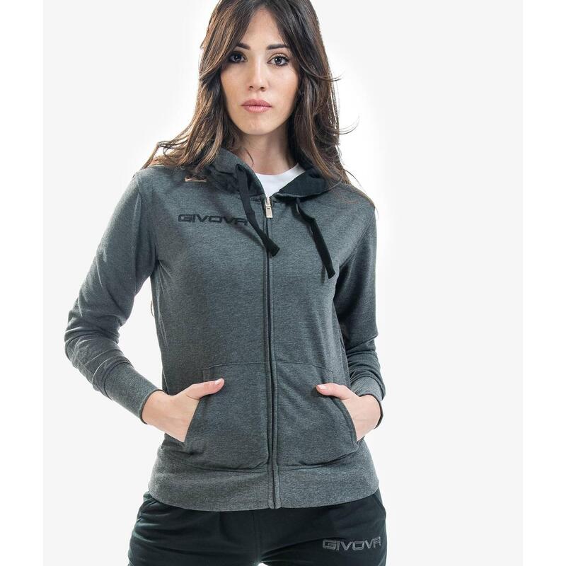 Trening bumbac Terry 80/20, jachetă cu glugă + pantaloni, gri/bleumarin, XS