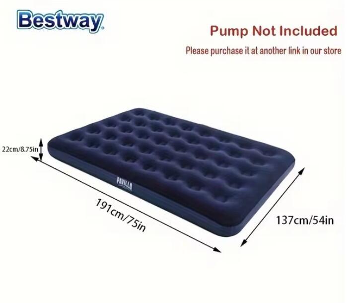Bestway 1.91m x 1.37m x 22cm Mattress Inflatable Air Bed for Indoor/Outdoor