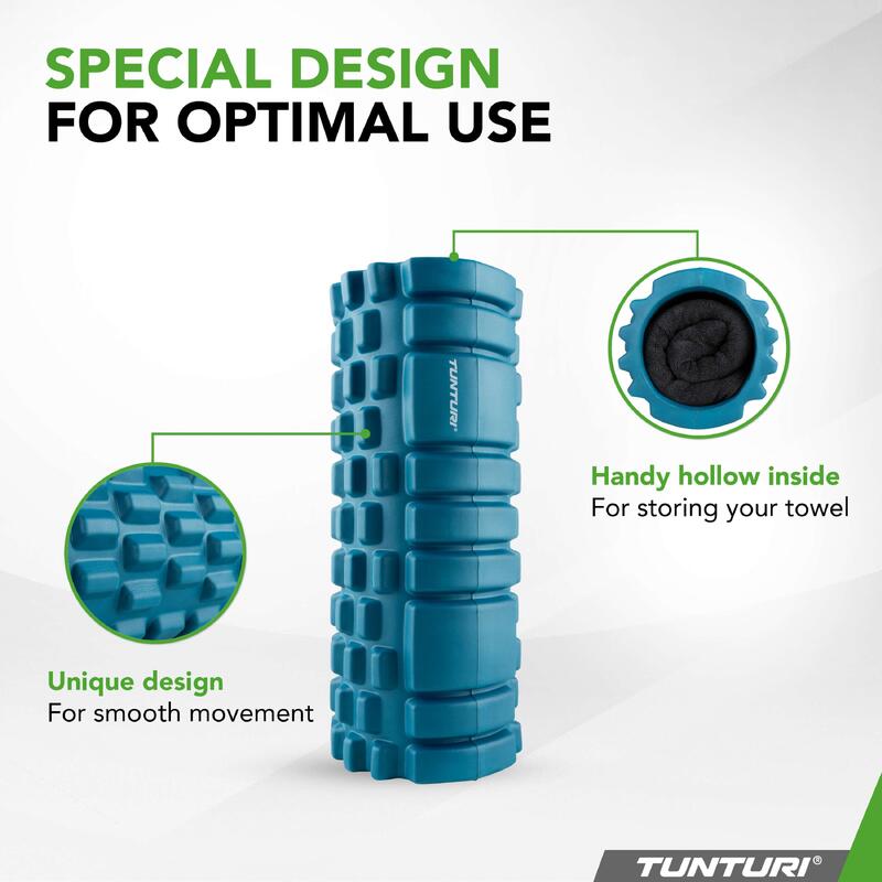 Masážní válec Foam Roller TUNTURI 33 cm / 13 cm Petrolejový