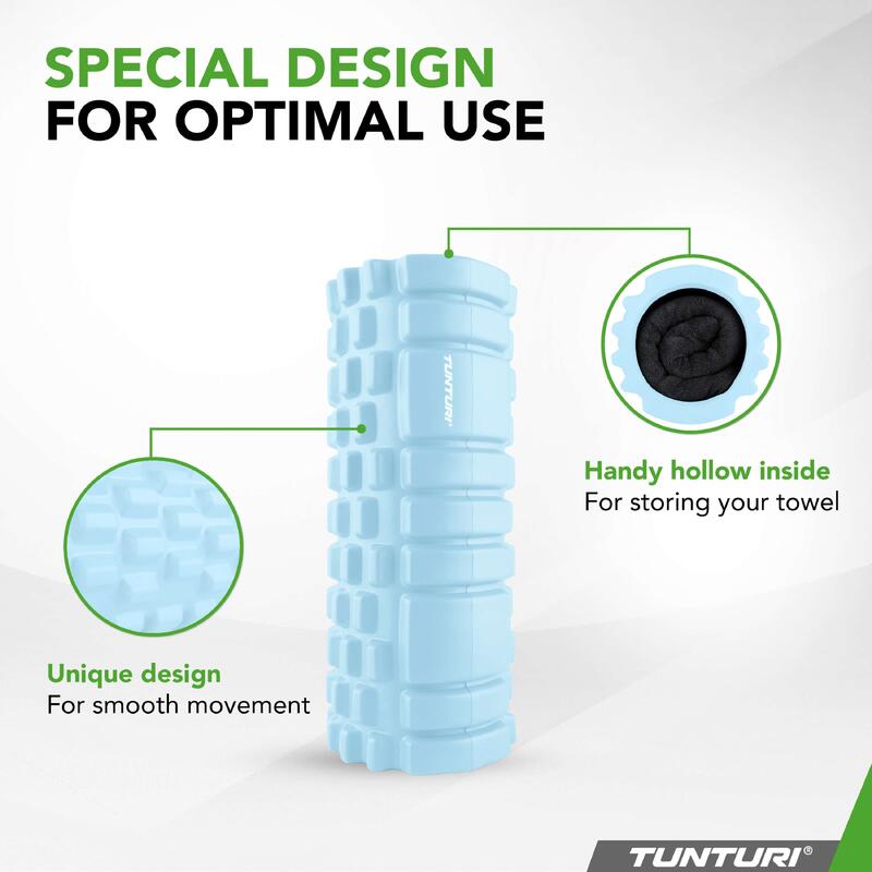 Masážní válec Foam Roller TUNTURI 33 cm / 13 cm Světle modrý