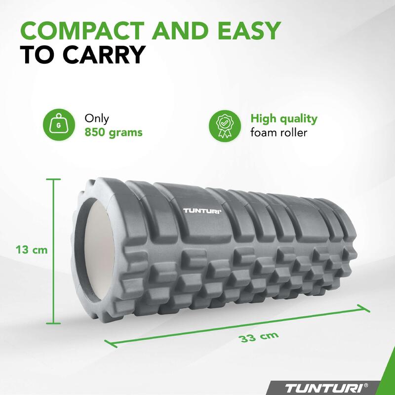 Masážní válec Foam Roller TUNTURI 33 cm / 13 cm Šedý