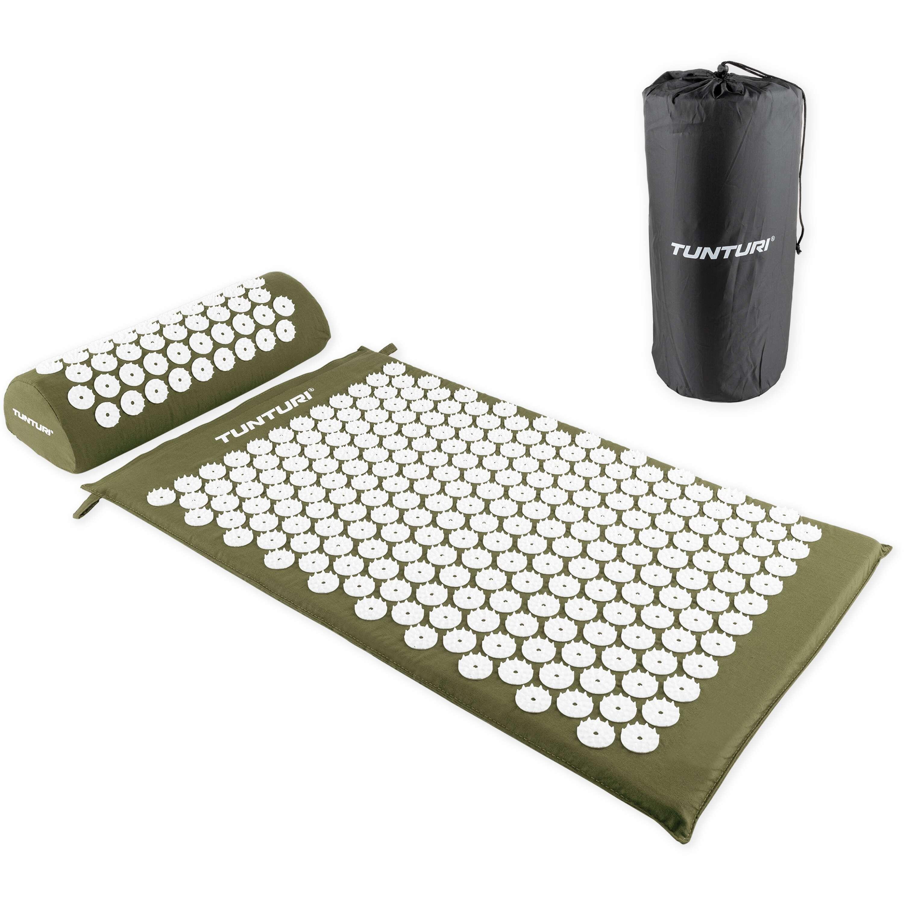 TUNTURI Spijkermat met kussen - Acupressuur - Meditatie Mat - Acupunctuur Set