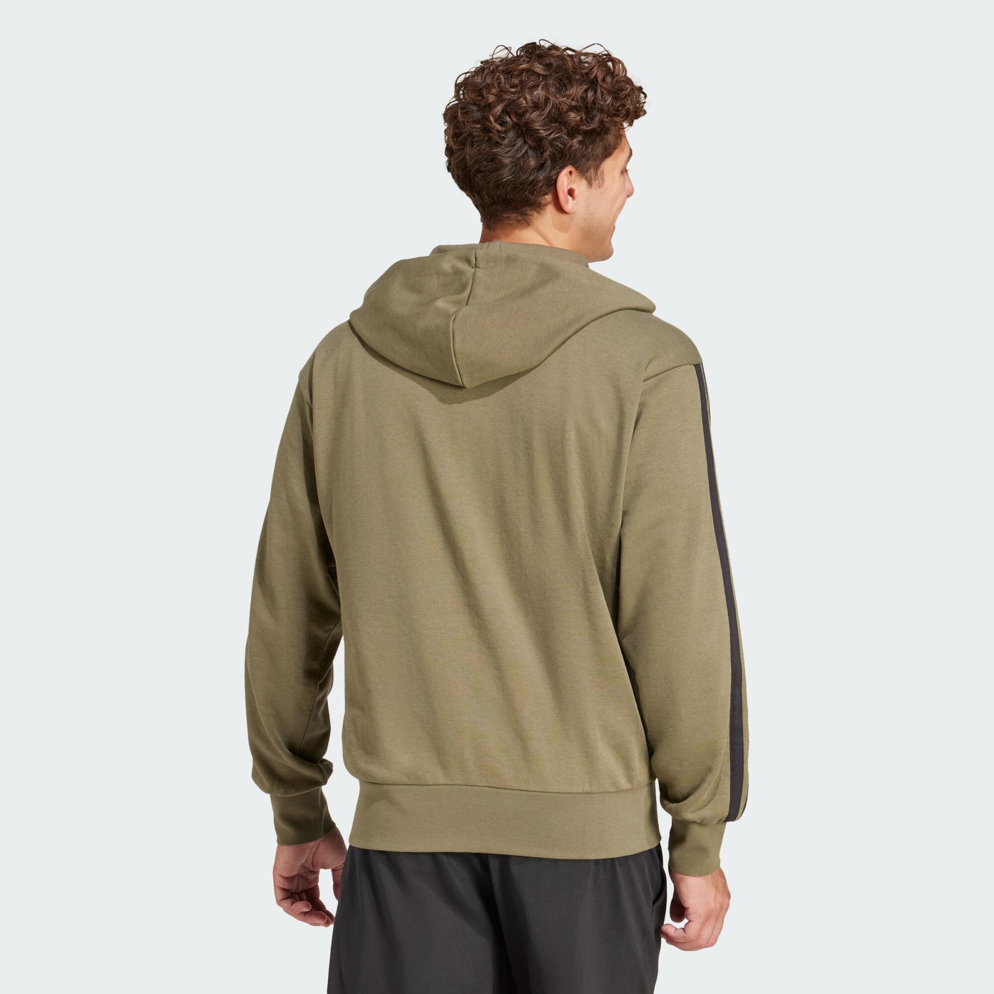 Felpa con cappuccio Essentials 3-Stripes French Terry Full-Zip 3/5