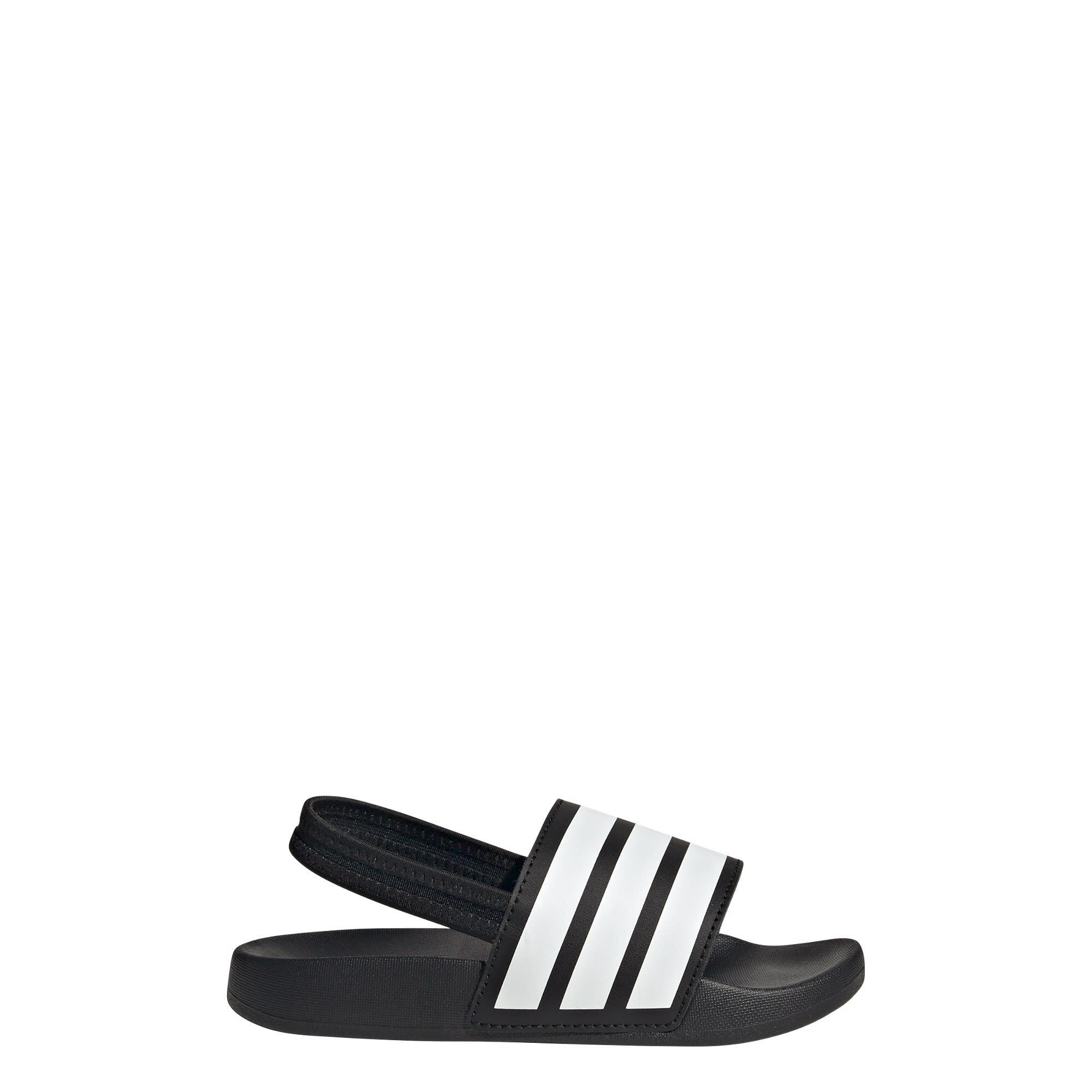 Adidas - Claquette Adilette Estrap Enfants - Tongs - Blanc|noir - Decathlon