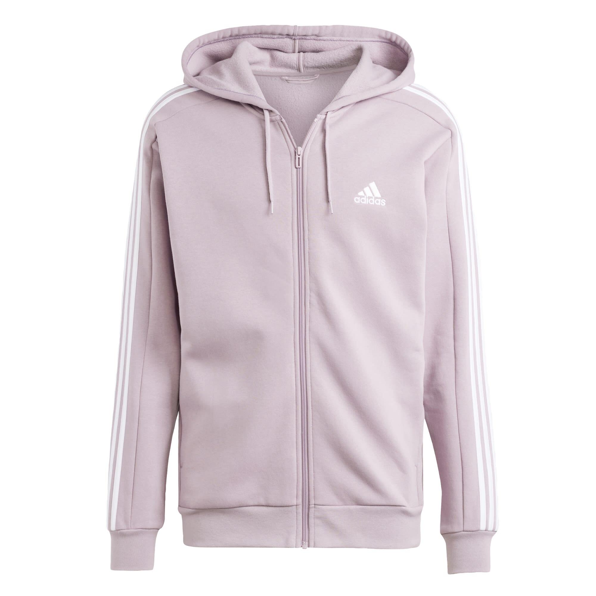 Felpa con cappuccio Essentials Fleece 3-Stripes Full-Zip 2/5
