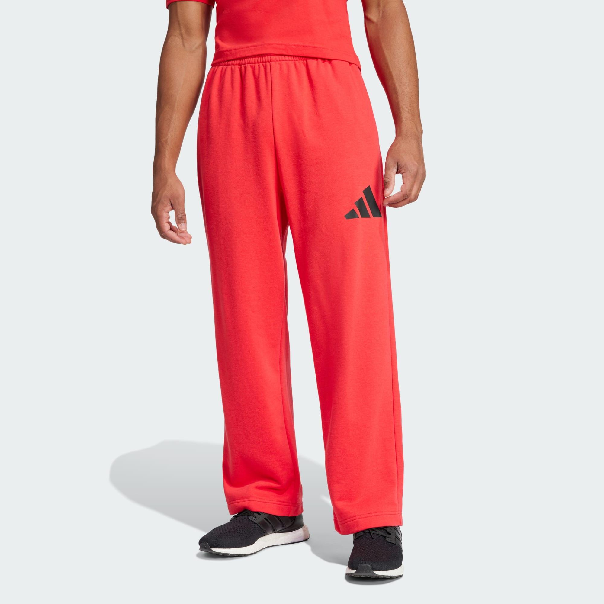 Adidas - Pantalon Logo À 3 Bandes Jambes Larges Essentials - Pantalons - Noir|rouge - 36 Xs - Decathlon
