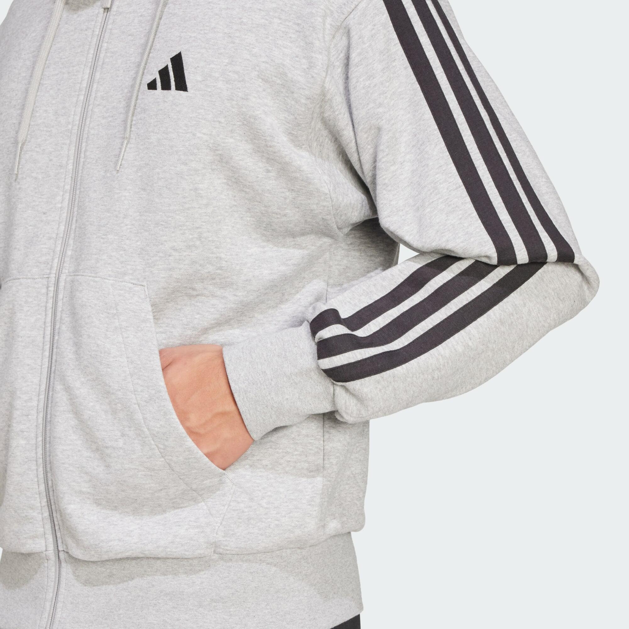 Felpa con cappuccio Essentials 3-Stripes French Terry Full-Zip 5/7