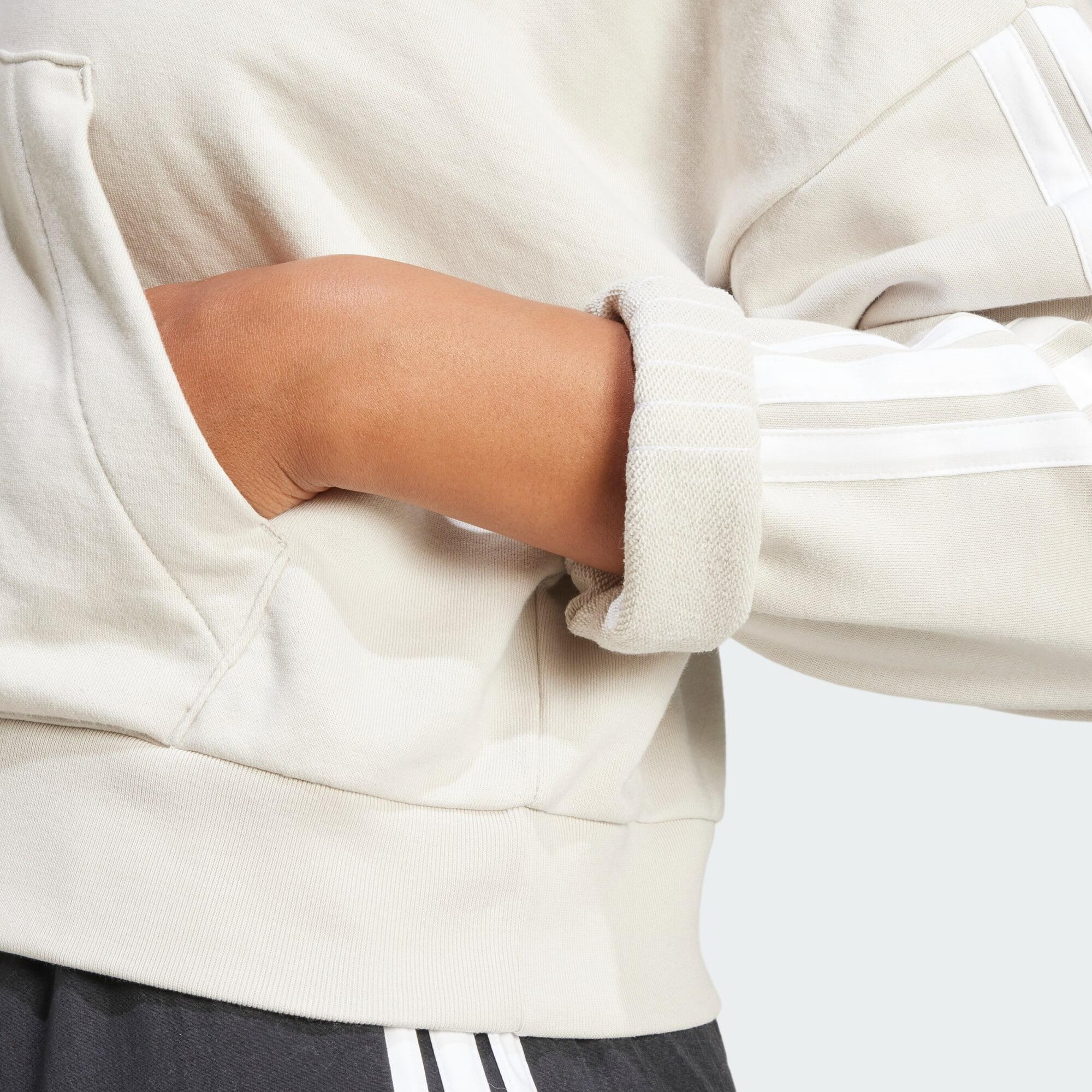 Essentials 3-Streifen French Terry Quarter-Zip Hoodie 5/6