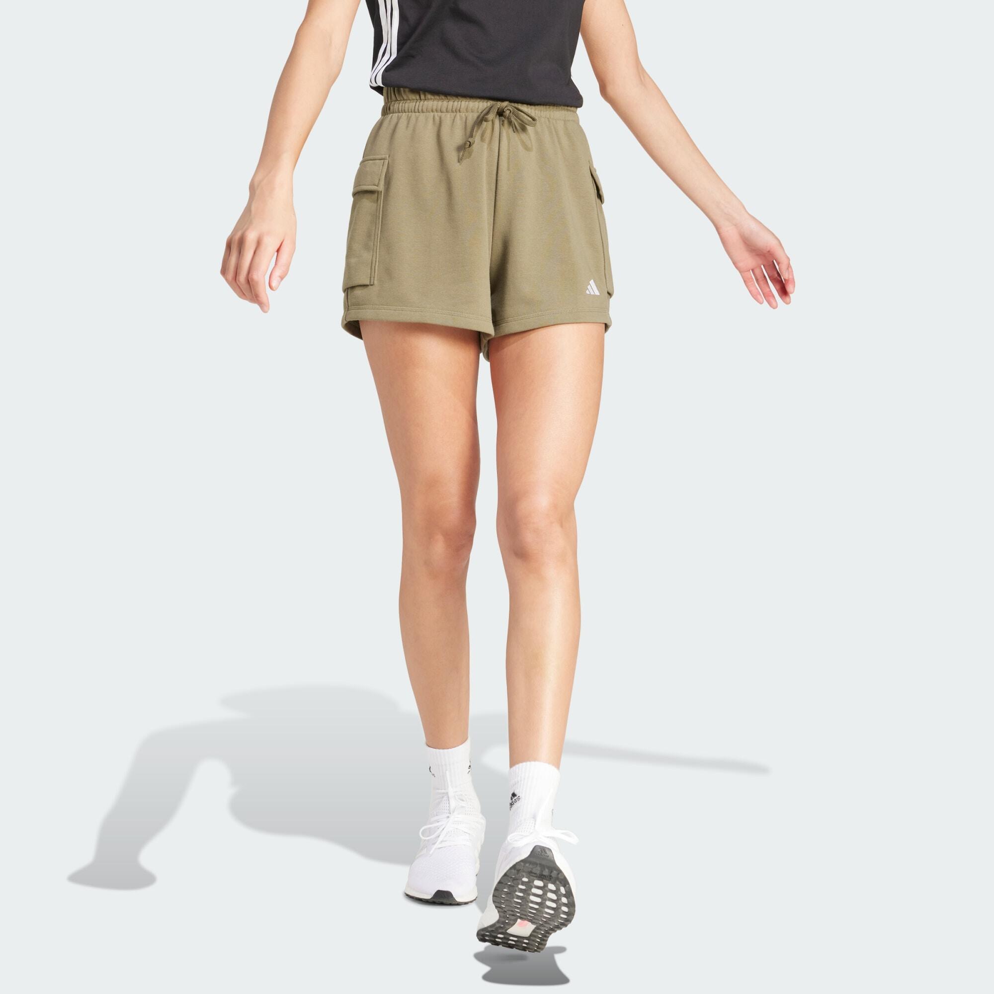 Adidas - Short Cargo French Terry Petit Logo Essentials - Short - Beige|blanc - 40 M - Decathlon