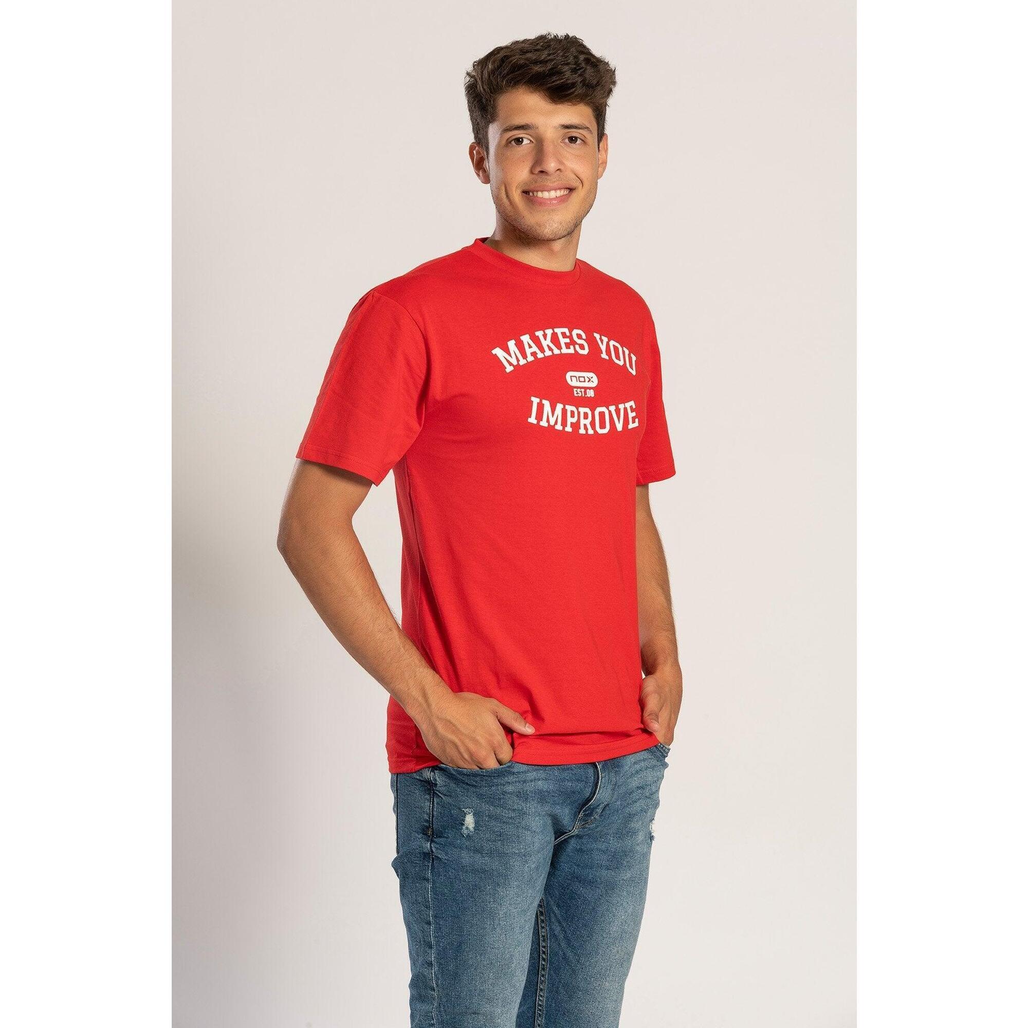 Nox - T-shirt Basic Nox Rouge Lettres Blanches - T-shirt Manches Courtes - Rouge - Decathlon
