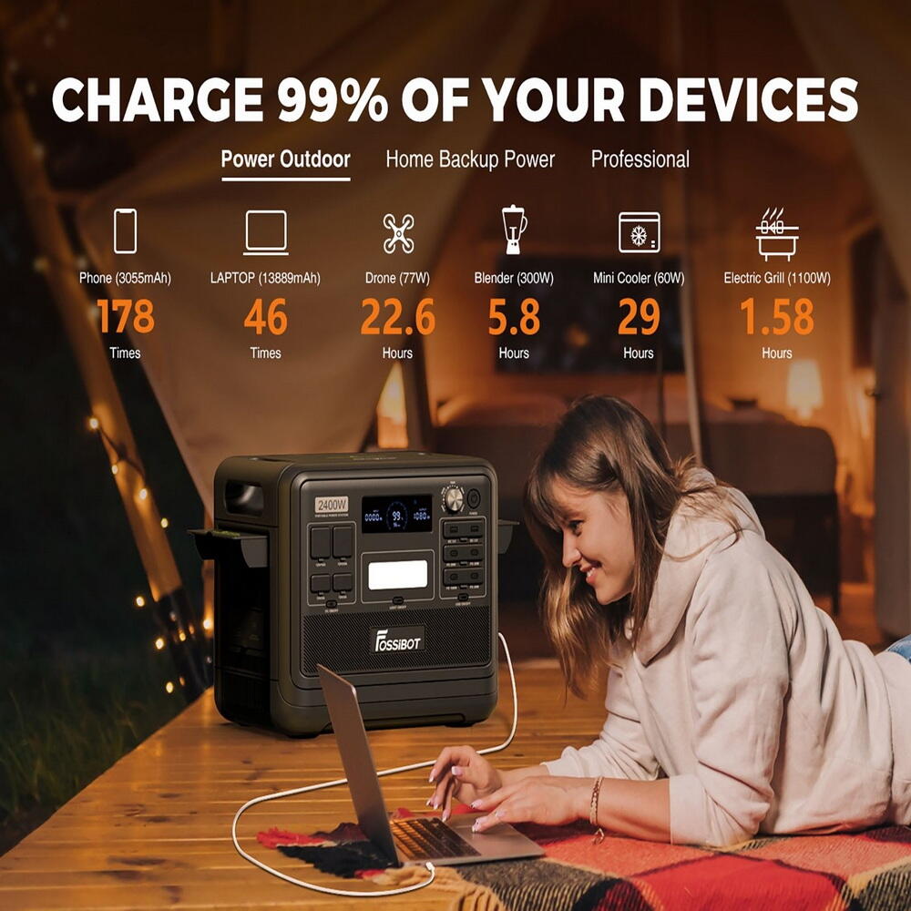 Station électrique portable 2400W Camping Voyage F2400 Noir 4/5